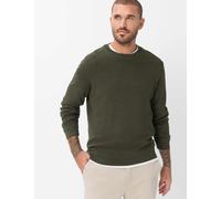 Rundhalspullover BRAX "Style ROY", Herren, Gr. XXXL (58/60), grün (dunkelgrün), Strick, 44% Baumwolle, 29% Polyacryl, 27% Wolle, Rundhals, Pullover Rundhalspullover (20834526-XXXL) dunkelgrün