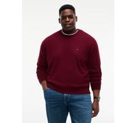 Rundhalspullover "BT-PIMA ORG CTN CASHMERE CN-B", Herren, Gr. 3XL, rot (burgundy), Strick, Obermaterial: 92% Baumwolle, 8% Kaschmir, TOMMY HILFIGER BIG & TALL, Rundhals, Bündchen, Pullover Rundhalspul