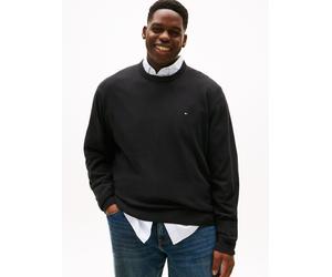 Rundhalspullover "BT-PIMA ORG CTN CASHMERE CN-B", Herren, Gr. 3XL, schwarz, Strick, Obermaterial: 92% Baumwolle, 8% Wolle, TOMMY HILFIGER BIG & TALL, Rundhals, Bündchen, Pullover Rundhalspullover (436