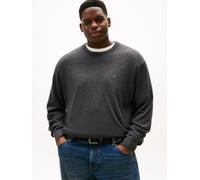 Rundhalspullover "BT-PIMA ORG CTN CASHMERE CN-B", Herren, Gr. XXL, grau (dunkelgrau heather), Strick, Obermaterial: 92% Baumwolle, 8% Kaschmir, TOMMY HILFIGER BIG & TALL, Rundhals, Bündchen, Pullover