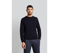 Rundhalspullover BUGATTI, Herren, Gr. XXL, blau (marine), 100% Wolle, regular fit, Rundhals, Rippbündchen, Pullover Rundhalspullover, aus feiner Merinowolle (68062651-XXL)