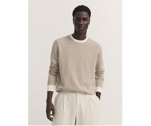 Rundhalspullover BUGATTI "Regular Fit", Herren, Gr. 3XL, 70, braun, Strick, 100% Baumwolle, unifarben, regular fit, Rundhals, Pullover Rundhalspullover, aus reiner Baumwolle (21641062-XXXL) 70, braun