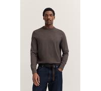 Rundhalspullover BUGATTI "Regular Fit", Herren, Gr. 3XL, 90, braun, Sweatware, 95% Baumwolle, 5% Kaschmir, unifarben, regular fit, Rundhals, Rippbündchen, Pullover Rundhalspullover, aus Baumwolle-Kasc