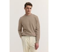 Rundhalspullover BUGATTI "Regular Fit", Herren, Gr. M, 60, taupe, 95% Baumwolle, 5% Kaschmir, unifarben, regular fit, Rundhals, Pullover Rundhalspullover, Regular Fit Baumwolle-Kaschmir Rundhals (8155
