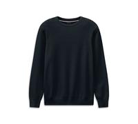 Rundhalspullover BUGATTI "Regular Fit", Herren, Gr. XL, 390, marine, Strick, 100% Baumwolle, unifarben, regular fit, Rundhals, Pullover Rundhalspullover, mit einer Struktur (92603137-XL) 390, marine