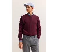 Rundhalspullover BUGATTI "Regular Fit", Damen, Gr. XXL, 790, brombeere, Sweatware, 100% Baumwolle, unifarben, regular fit, Rundhals, Rippbündchen, Pullover Rundhalspullover, Basic Essential aus reiner