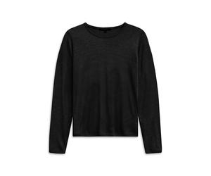 Rundhalspullover BUGATTI "weich & elegant", Damen, Gr. XXL, 290, schwarz, 40% Viskose, 30% Polyamid, 20% Polyester, 10% Kaschmir, unifarben, normal, Rundhals, Pullover Rundhalspullover, aus einem Kasc