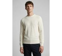 Rundhalspullover CALVIN KLEIN "LS TEXTURED COTTON CREWNK SWEATE", Herren, Gr. M, tofu, Web, Obermaterial: 100% Baumwolle, unifarben, lässig geschnitten normal, Rundhals, eingesetzt Rippbündchen, Pullo