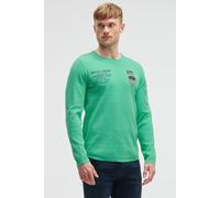 Rundhalspullover CAMP DAVID, Damen, Gr. L, grün (flight grün), Material: 100% Baumwolle, bedruckt, bestickt, regular fit normal, Rundhals, eingesetzt gerader Abschluss, Pullover Rundhalspullover, aus