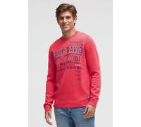 Rundhalspullover CAMP DAVID, Damen, Gr. M, rot, Material: 100% Baumwolle, bedruckt, regular fit normal, Rundhals, eingesetzt Rippbündchen, Pullover Rundhalspullover, aus Baumwolle (12550933-M) rot