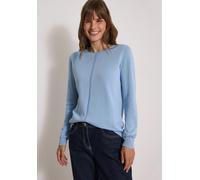 Rundhalspullover CECIL, Damen, Gr. M (40), blau (easy blau), Web, 60% Baumwolle, 40% Viskose, unifarben, normal normal, Rundhals, Rippbündchen, Pullover Rundhalspullover, im soften Baumwoll-Mix, Topse