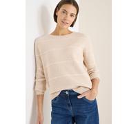 Rundhalspullover CECIL, Damen, Gr. M (40), desert beige melange, Strick, Obermaterial: 37% Baumwolle, 34% Polyacryl, 26% Polyester, 3% Elasthan, normal, Rundhals, Rippstrickbündchen, Pullover Rundhals
