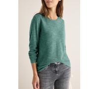 Rundhalspullover CECIL, Damen, Gr. M (40), smoky grün heather melange, Strick, Obermaterial: 60% Baumwolle, 40% Polyester, meliert, regular fit normal, Rundhals, gerader Abschluss, Pullover Rundhalspu