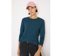 Rundhalspullover CECIL, Damen, Gr. M (40), teal blau heather melange, Strick, Obermaterial: 60% Baumwolle, 40% Polyester, meliert, regular fit normal, Rundhals, gerader Abschluss, Pullover Rundhalspul