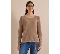 Rundhalspullover CECIL, Damen, Gr. S (38), beige (creamy mocha melange), Pullover Rundhalspullover, mit Struktur-Optik (88207225-S) creamy mocha melange