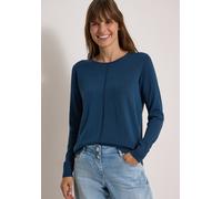 Rundhalspullover CECIL, Damen, Gr. S (38), blau (moonlight blau), Web, 60% Baumwolle, 40% Viskose, unifarben, normal normal, Rundhals, Rippbündchen, Pullover Rundhalspullover, im soften Baumwoll-Mix, 