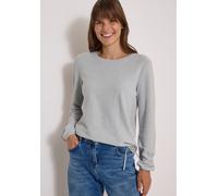 Rundhalspullover CECIL, Damen, Gr. S (38), grau (light grau melange), Strick, Obermaterial: 50% Viskose, 28% Polyester, 22% Nylon, unifarben, bequem hüftbedeckend, Rundhals, elastischer Bund, Pullover