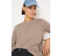 Cecil Rundhalspullover Damen, 60% Baumwolle/40% Polyester, Gr. S, toffee cream heather melange