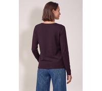 Rundhalspullover CECIL, Damen, Gr. XL (44), eggplant rot, Web, 60% Baumwolle, 40% Viskose, unifarben, comfort fit normal, Rundhals, Bündchen, Pullover Rundhalspullover, aus Feinstrick (22326362-XL) eg