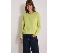 Rundhalspullover CECIL, Damen, Gr. XL (44), grün (citrin grün), Web, 60% Baumwolle, 40% Viskose, unifarben, normal normal, Rundhals, Rippbündchen, Pullover Rundhalspullover, im soften Baumwoll-Mix, To