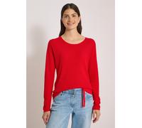 Rundhalspullover CECIL, Damen, Gr. XXL (46), rot (flame rot), Strick, Obermaterial: 60% Baumwolle, 40% Viskose, figurumspielend hüftbedeckend, Rundhals, Pullover Rundhalspullover, Feines Waffelstruktu
