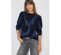 CECIL Damen 3016910 Gemusterter Pullover, urban Dark Blue, XXL