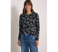 Rundhalspullover CECIL, Damen, Gr. XXL (46), urban dunkelblau, Web, 60% Baumwolle, 40% Viskose, normal normal, Rundhals, abgesteppt, Pullover Rundhalspullover, aus softem Materialmix (99292525-XXL) ur