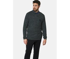 Rundhalspullover CHARLES COLBY "Pullover EARL BARNET", Herren, Gr. 4XL, blau (petrol), Obermaterial: 100% Baumwolle CO., unifarben, normal, Rundhals, Pullover Rundhalspullover, mit Rippstrick-Muster (