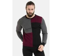 Rundhalspullover CIPO & BAXX "Pullover", Herren, Gr. M, grau, 50% Baumwolle, 50% Polyacryl, kariert, regular fit, Rundhals, Pullover Rundhalspullover, im modernen Look, CP263 (97975225-M) grau