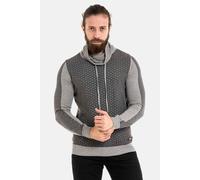 Rundhalspullover CIPO & BAXX "Pullover", Herren, Gr. XL, grau, 50% Baumwolle, 50% Polyacryl, gestreift, regular fit, Rundhals, Pullover Rundhalspullover, im modernen Look, CP264 (81588721-XL) grau