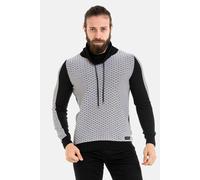 Rundhalspullover CIPO & BAXX "Pullover", Herren, Gr. XL, schwarz, 50% Baumwolle, 50% Polyacryl, gestreift, regular fit, Rundhals, Pullover Rundhalspullover, im modernen Look, CP264 (78234168-XL) schwa