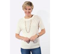 Rundhalspullover CLASSIC BASICS "Kurzarm-Pullover", Damen, Gr. 48, beige (ecru), 50% Baumwolle, 50% Polyacryl, unifarben, Pullover Rundhalspullover (78201320-48) ecru
