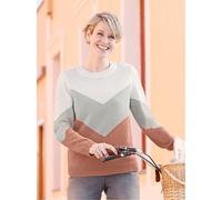 Rundhalspullover CLASSIC BASICS "Pullover", Damen, Gr. 38, rot (rosenholz, hellgrau, meliert), 100% Polyacryl, gemustert, mehrfarbig, Pullover Rundhalspullover (94259820-38) rosenholz, hellgrau, melie