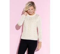 Rundhalspullover CLASSIC BASICS "Rundhals-Pullover", Damen, Gr. 54, weiß (ecru), 100% Polyacryl, unifarben, Pullover Rundhalspullover (56193867-54) ecru