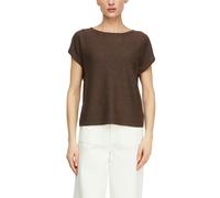 Rundhalspullover COMMA, Damen, Gr. 36, braun, Strick, Obermaterial: 65% Viskose, 35% Polyester, Glitzermuster, loose fit normal, Rundhals, Pullover Rundhalspullover, mit Glitzergarn (82679211-36) brau