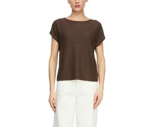 Rundhalspullover COMMA, Damen, Gr. 40, braun, Strick, Obermaterial: 65% Viskose, 35% Polyester, Glitzermuster, loose fit normal, Rundhals, Pullover Rundhalspullover, mit Glitzergarn (82679211-40) brau