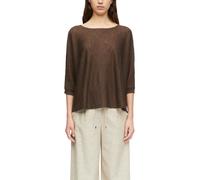 Rundhalspullover COMMA, Damen, Gr. M (38), braun, Strick, Obermaterial: 55% Leinen, 45% Viskose, unifarben, regular fit normal, Rundhals, Pullover Rundhalspullover, in Feinstrick (52356115-M) braun