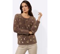 Rundhalspullover CREATION L "Pullover", Damen, Gr. 48, braun (schoko), 100% Polyamid, unifarben, Pullover Rundhalspullover (36041504-48) schoko