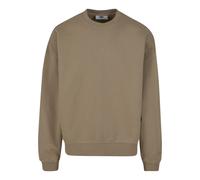 Rundhalspullover DEF "DEF DEF Basic Crewneck Pullover", Herren, Gr. S, beige (greige), 80% Baumwolle, 20% Polyester, mehrfarbig, normal, Rundhals, Pullover Rundhalspullover (81950353-S) greige