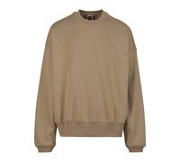 Rundhalspullover DEF "DEF Herren DEF Crewneck", Herren, Gr. S, beige (dust), 80% Baumwolle, 20% Polyester, unifarben, relaxed fit, Rundhals, Pullover Rundhalspullover (64538224-S) dust