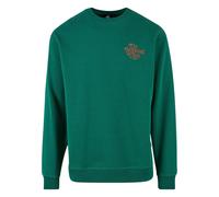 Rundhalspullover DJINNS "Djinns Djinns Oversize Crewneck DNC 30th Pullover", Herren, Gr. L, bottle grün, 100% Baumwolle, mehrfarbig, normal, Rundhals, Pullover Rundhalspullover (88745821-L)