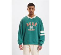 Rundhalspullover ECKO UNLTD. "Ecko Unltd. Ecko Unltd. VintageCollar Pullover", Herren, Gr. 4XL, grün, sand, 80% Baumwolle, 20% Polyester, mehrfarbig, normal, V-Ausschnitt, Pullover Rundhalspullover (9