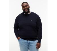 Rundhalspullover "ESSENTIAL STRUCTURE CREW NECK", Herren, Gr. 3XL, schwarz (desert sky), Strick, Obermaterial: 100% Baumwolle, TOMMY HILFIGER BIG & TALL, regular fit normal, Rundhals, eingesetzt Rippb