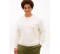 Rundhalspullover "ESSENTIAL STRUCTURE CREW NECK", Herren, Gr. 4XL, weiß (ivory petal), Strick, Obermaterial: 100% Baumwolle, TOMMY HILFIGER BIG & TALL, unifarben, regular fit normal, Rundhals, eingese