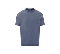 Rundhalspullover FYNCH-HATTON, Herren, Gr. 3XL, horizon, Web, Obermaterial: 88% Baumwolle, 12% Leinen, unifarben, regular fit normal, Rundhals, gerader Abschluss, Pullover Rundhalspullover, mit Logo S
