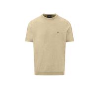 Rundhalspullover FYNCH-HATTON, Herren, Gr. L, pistachio, Web, Obermaterial: 88% Baumwolle, 12% Leinen, unifarben, regular fit normal, Rundhals, gerader Abschluss, Pullover Rundhalspullover, mit Logo S