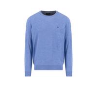 Rundhalspullover FYNCH-HATTON, Herren, Gr. M, blau (crystal blau), Strick, Obermaterial: 90% Wolle, 10% Kaschmir, unifarben, regular fit taillenbedeckt, Rundhals, Rippbündchen, Pullover Rundhalspullov