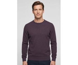 Rundhalspullover FYNCH-HATTON, Herren, Gr. XXL, lila (aubergine), Strick, Obermaterial: 100% Baumwolle, unifarben, regular fit taillenbedeckt, Rundhals, Rippbündchen, Pullover Rundhalspullover, aus Ba