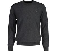 Rundhalspullover GANT "CTN/WO C-NECK", Herren, Gr. L, grau, Feinstrick, Obermaterial: 70% Baumwolle, 30% Wolle, meliert, normal hüftlang, Rundhals, Rippstrickbündchen, Pullover Rundhalspullover, mit L