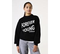 Rundhalspullover GARCIA, Mädchen, Gr. 164/170, off schwarz, Strick, Obermaterial: 68% Polyacryl, 28% Polyester, 4% Elasthan, Intarsienmuster, regular fit normal, Rundhals, Rippbündchen, Pullover Rundh